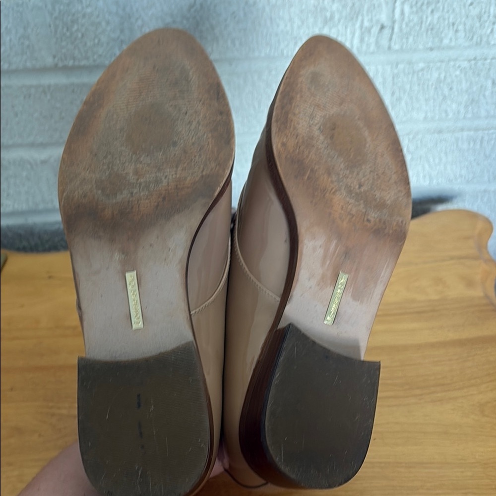 Louise Et Cie Women's Nude Patent Leather Oxfords "Adwin" Flats Size 9M/39 VGUC - Picture 12 of 14
